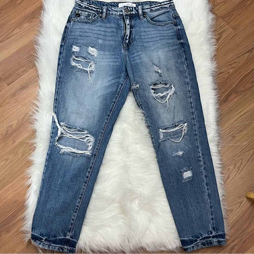 KanCan Distressed Boyfriend Jeans Light Wash 3